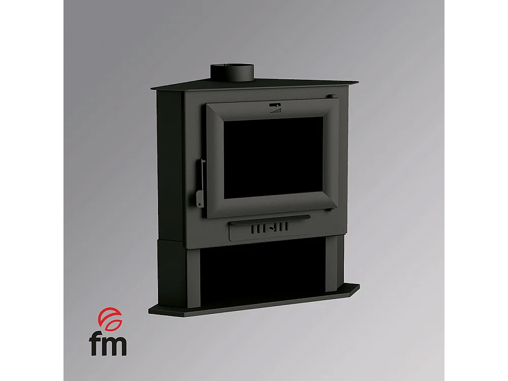 Poêle à bois en acier, de coin, bûcher inférieur - ThermoBalance