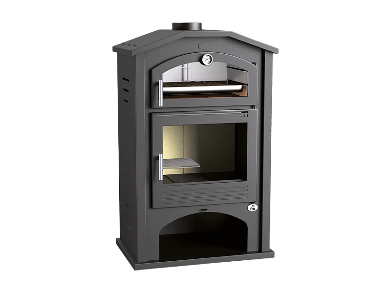 Poêle à bois en acier, Four supérieur de face, bûcher inférieur - RawFire
