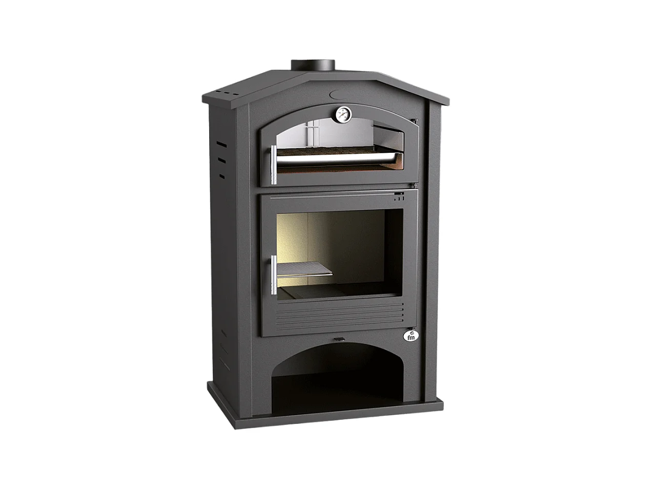Poêle à bois en acier, Four supérieur de face, bûcher inférieur - RawFire