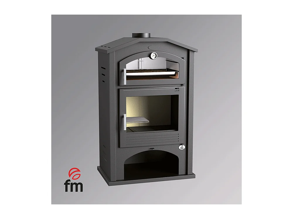Poêle à bois en acier, Four supérieur de face, bûcher inférieur - RawFire