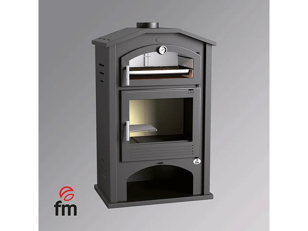 Poêle à bois en acier, Four supérieur de face, bûcher inférieur - RawFire