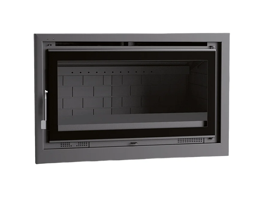 Insert à bois en acier - Phoenix - Intérieur en fonte + Verre sérigraphié