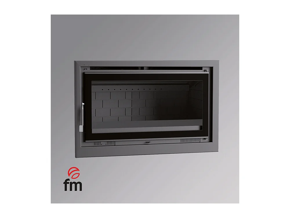 Insert à bois en acier - Phoenix - Intérieur en fonte + Verre sérigraphié