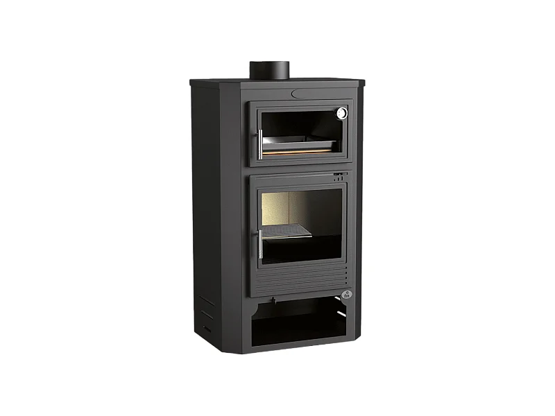 Poêle à bois en acier, Four supérieur de face, bûcher inférieur - AmbreLuxe