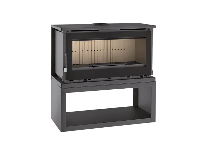 Poêle à bois frontal avec abri à bois sans turbines - Boréale