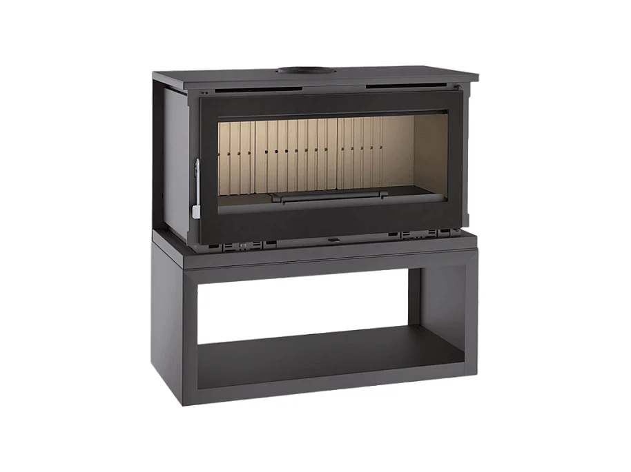 Poêle à bois frontal avec abri à bois sans turbines - Boréale