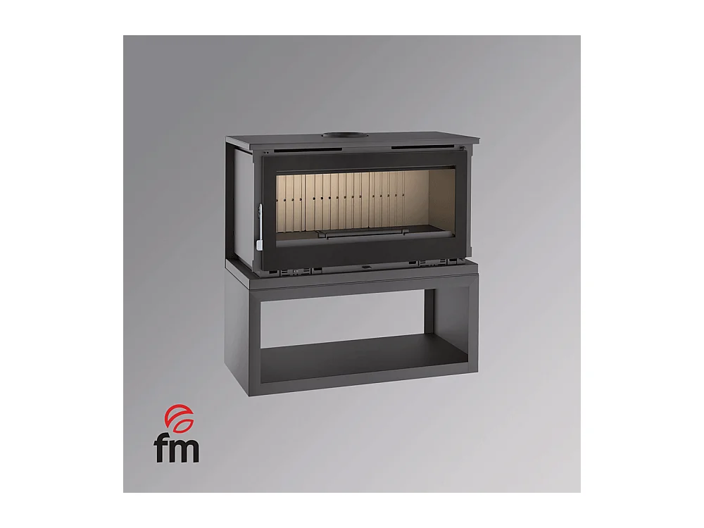 Poêle à bois frontal avec abri à bois sans turbines - Boréale