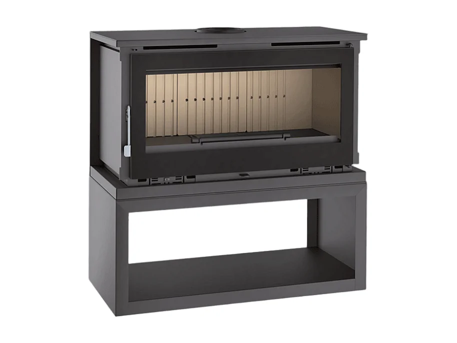 Poêle à bois frontal avec abri à bois sans turbines - Boréale
