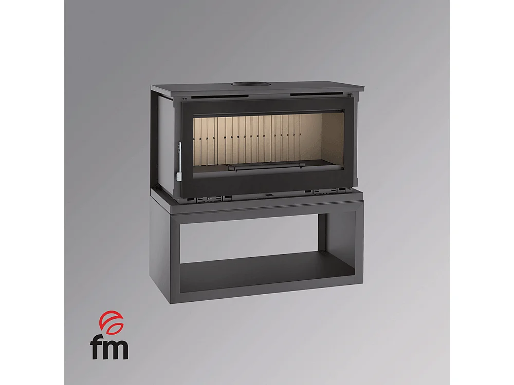 Poêle à bois frontal avec abri à bois sans turbines - Boréale