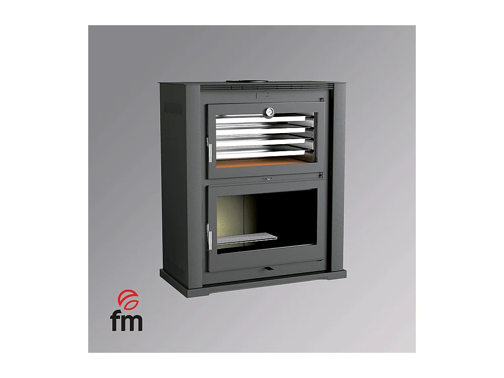 Four-poêle à bois en acier - Stellaire - Intérieur en vermiculite