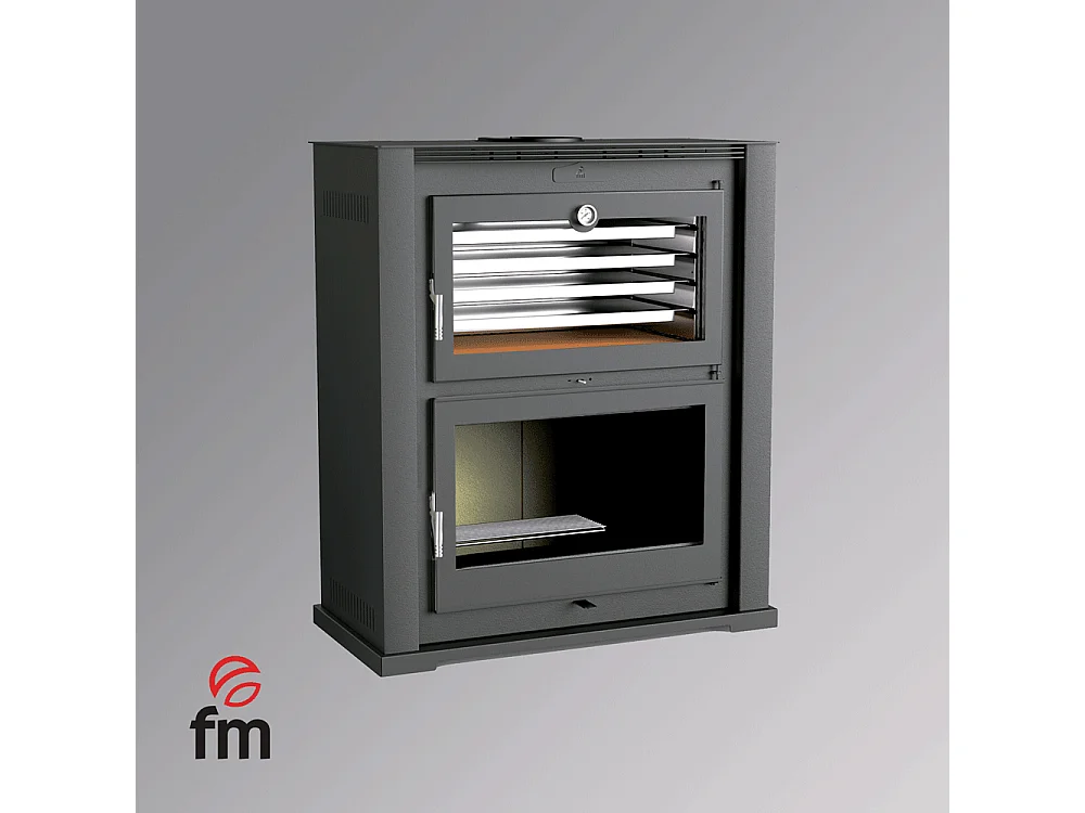 Four-poêle à bois en acier - Stellaire - Intérieur en vermiculite