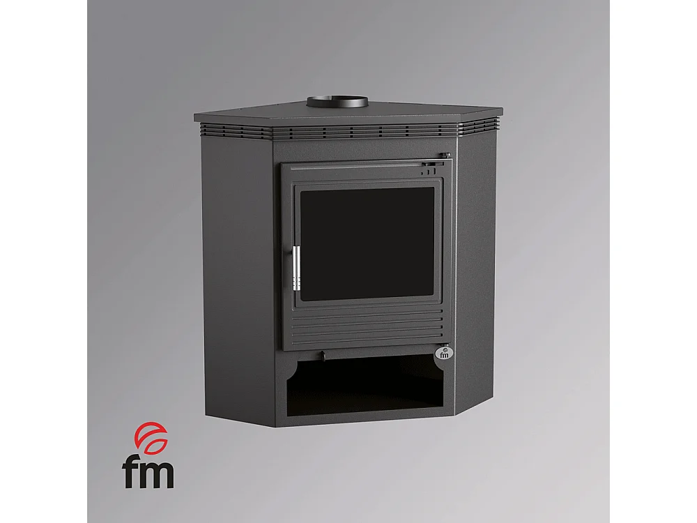 Poêle à bois de coin en acier, bûcher inférieur - FlameShift