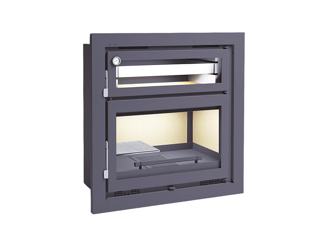 Insert à bois en acier avec four supérieur - Toscane - Sans Turbines