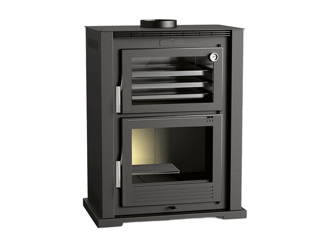 Four-poêle à bois en acier - Poelix - Intérieur en vermiculite