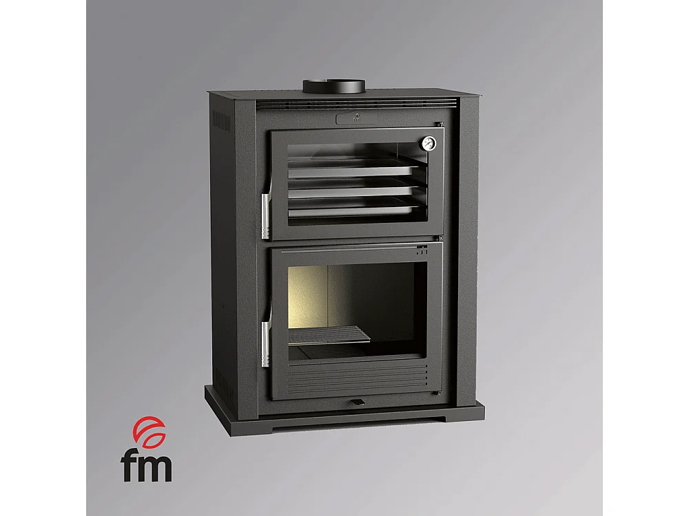 Four-poêle à bois en acier - Poelix - Intérieur en vermiculite