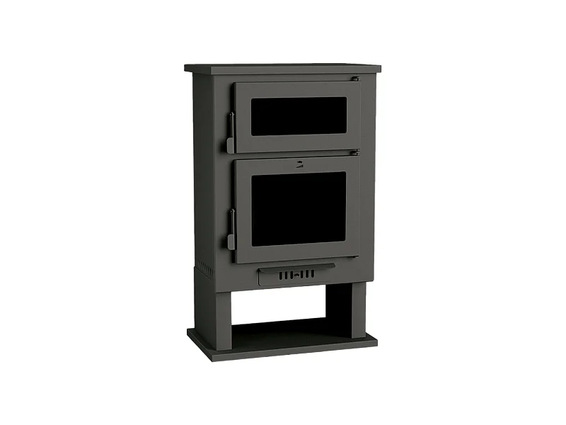 Poêle à bois en acier, four de face, bûcher inférieur - ForgeChaleur