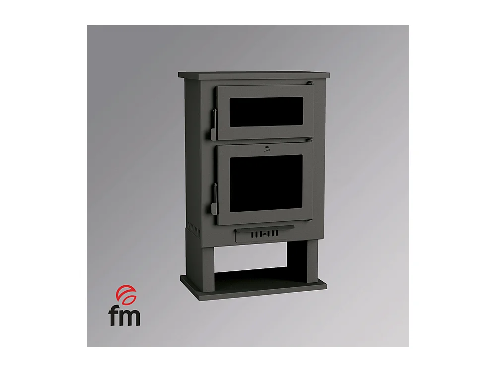 Poêle à bois en acier, four de face, bûcher inférieur - ForgeChaleur