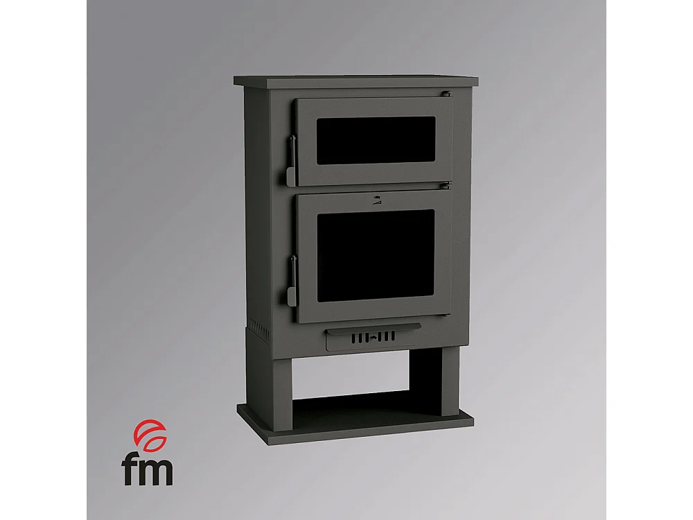 Poêle à bois en acier, four de face, bûcher inférieur - ForgeChaleur