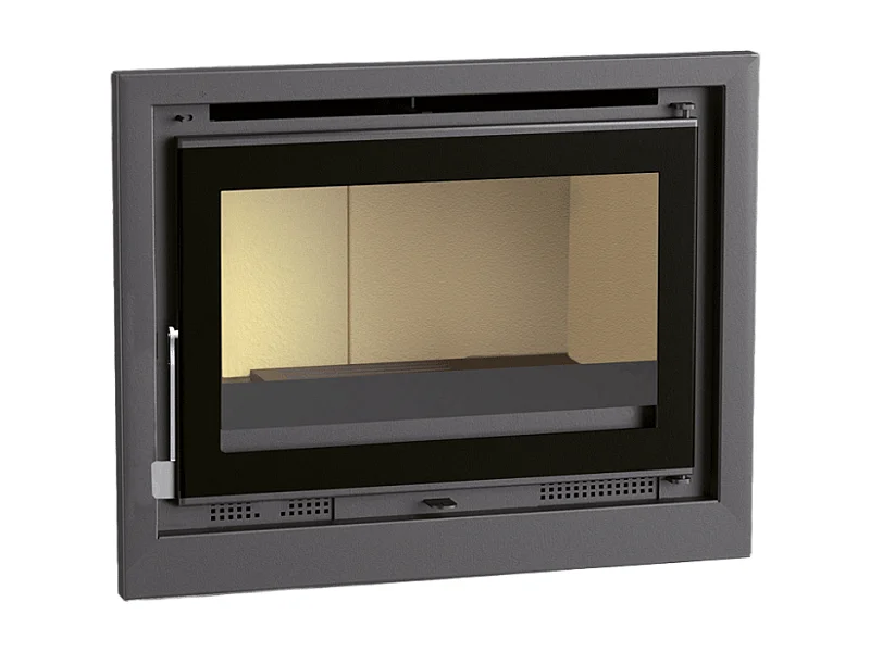 Insert à bois en acier - Caldera - Intérieur en vermiculite + Verre sérigraphié