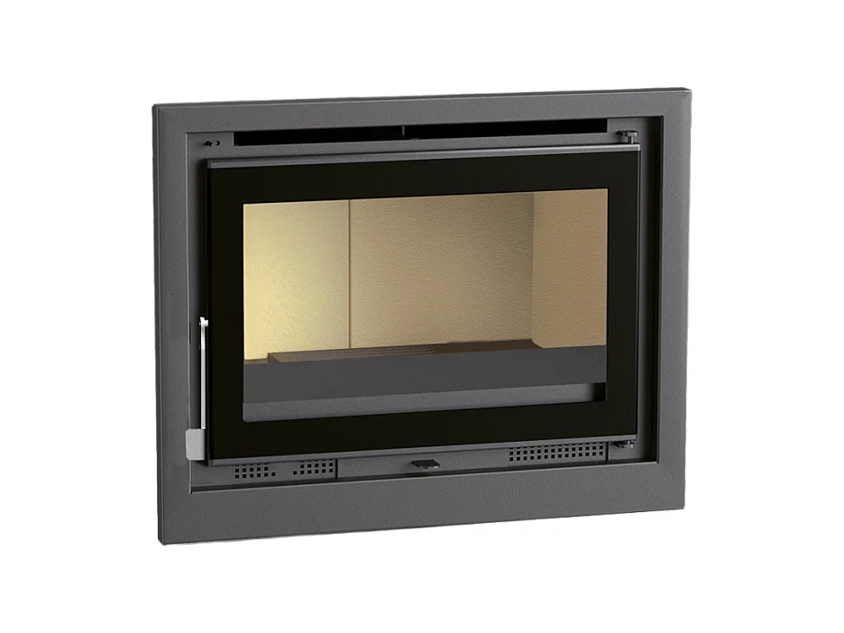 Insert à bois en acier - Caldera - Intérieur en vermiculite + Verre sérigraphié