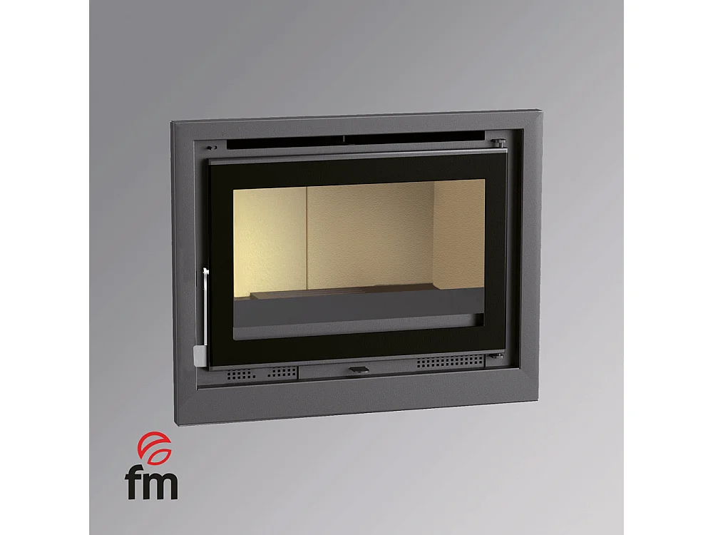 Insert à bois en acier - Caldera - Intérieur en vermiculite + Verre sérigraphié