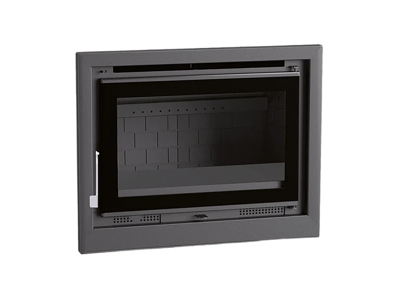 Insert à bois en acier - Vulcain - Intérieur en fonte + Verre sérigraphié