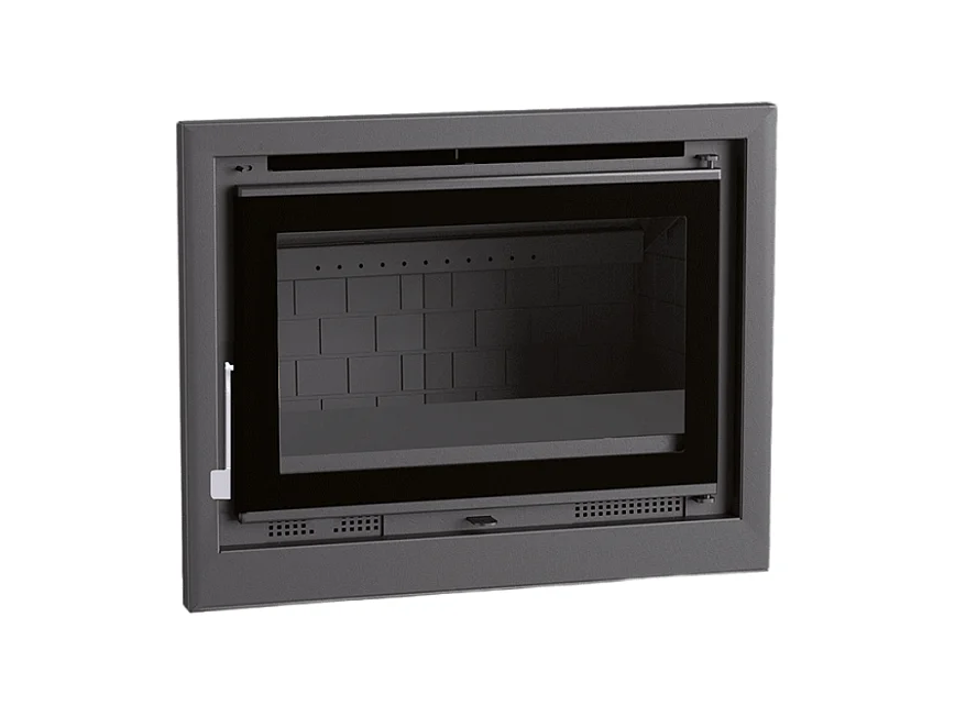 Insert à bois en acier - Vulcain - Intérieur en fonte + Verre sérigraphié