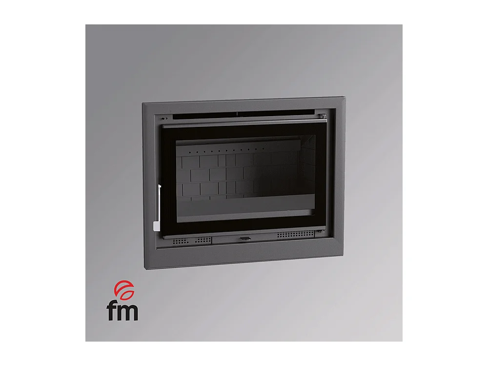 Insert à bois en acier - Vulcain - Intérieur en fonte + Verre sérigraphié