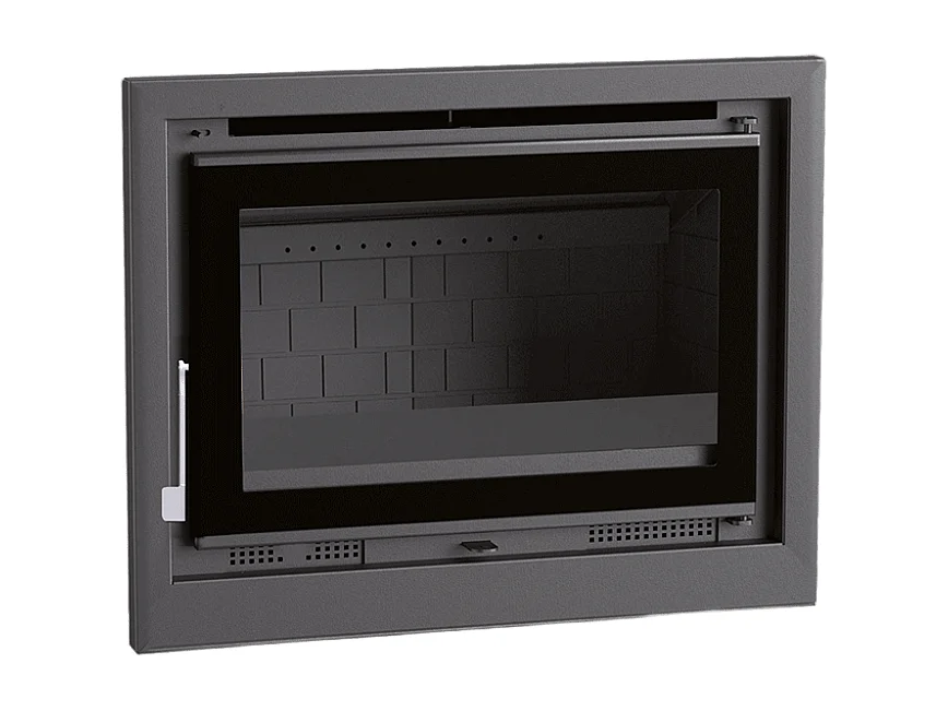 Insert à bois en acier - Vulcain - Intérieur en fonte + Verre sérigraphié