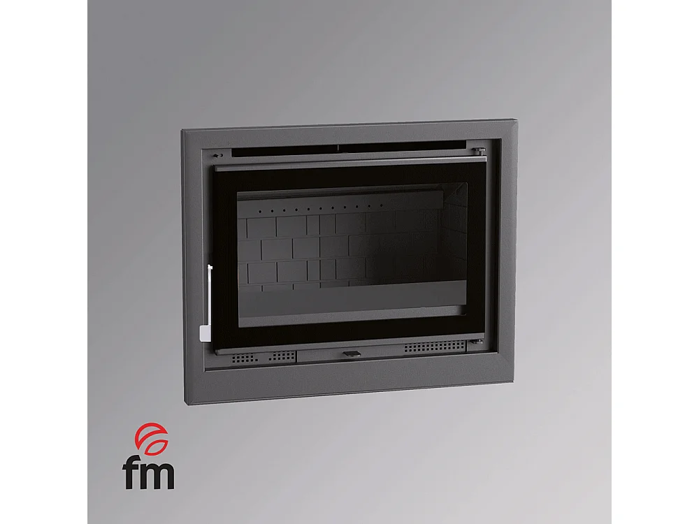 Insert à bois en acier - Vulcain - Intérieur en fonte + Verre sérigraphié