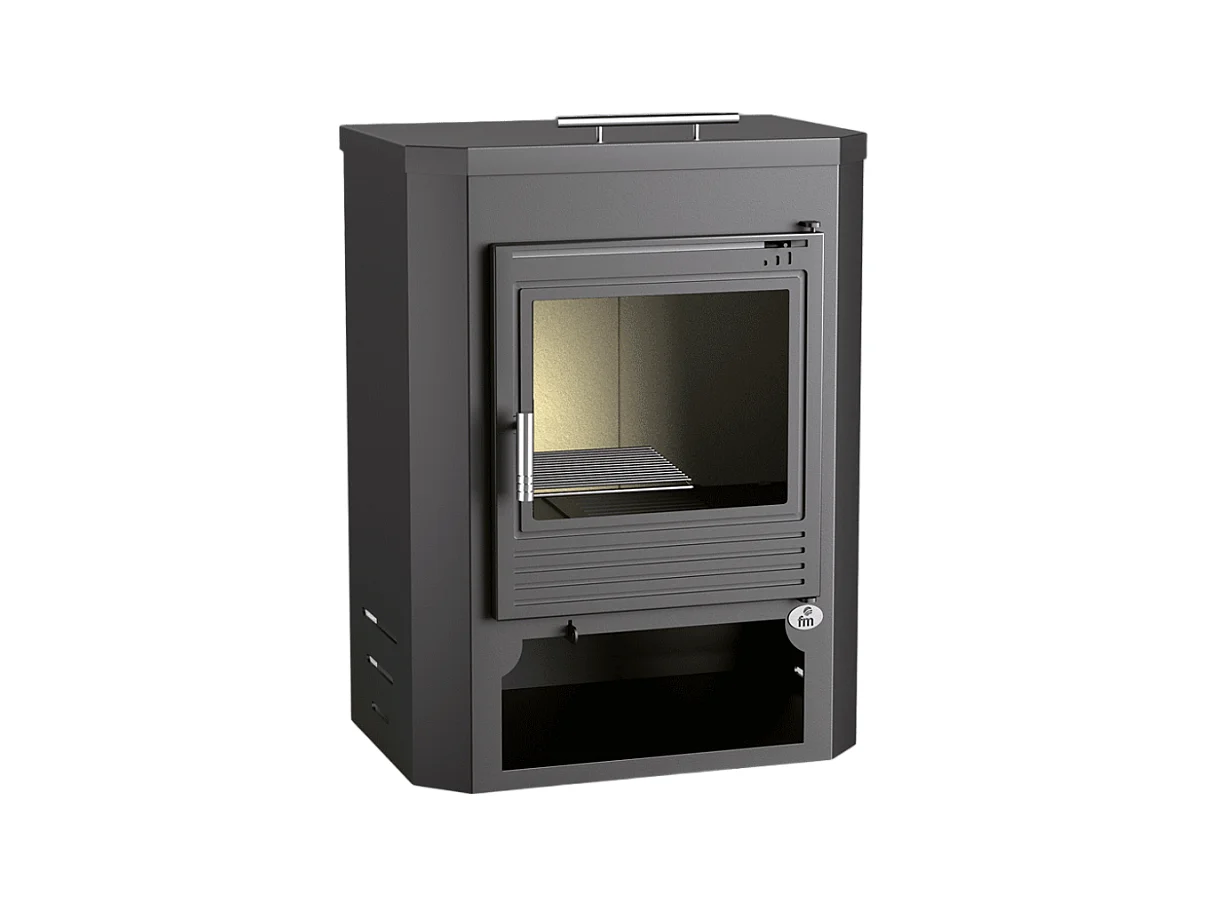 Poêle à bois en acier, Four supérieur, bûcher inférieur - EcoWoodHeat