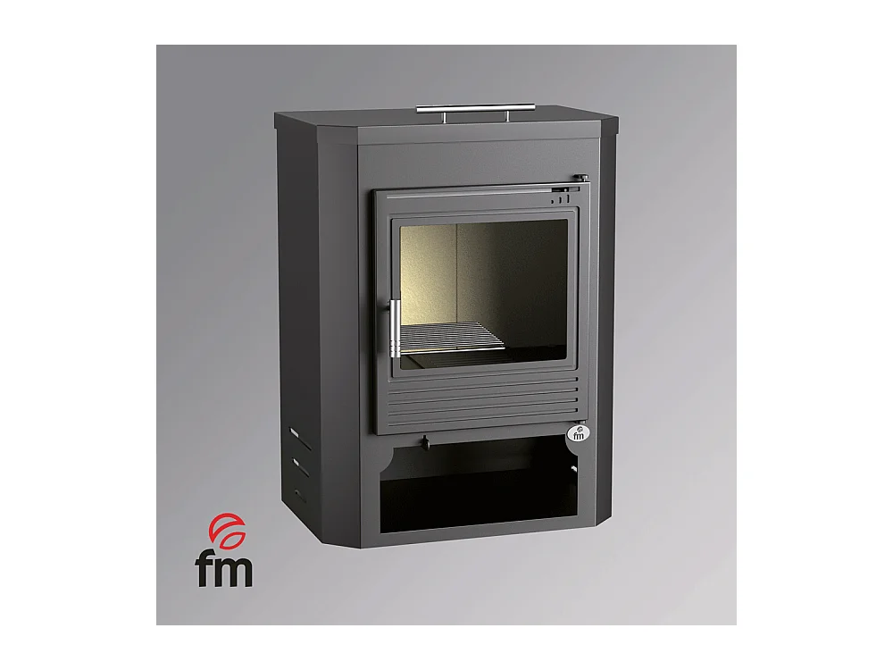 Poêle à bois en acier, Four supérieur, bûcher inférieur - EcoWoodHeat