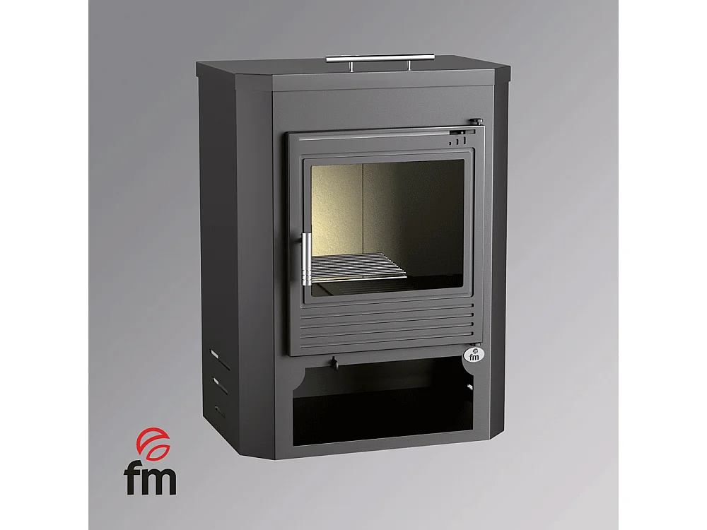 Poêle à bois en acier, Four supérieur, bûcher inférieur - EcoWoodHeat