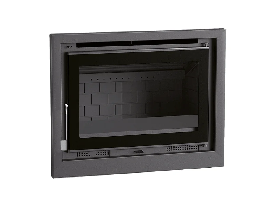 Insert à bois en acier - Caldera - Intérieur en fonte + Verre sérigraphié