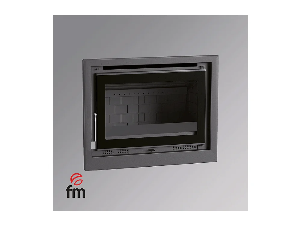 Insert à bois en acier - Caldera - Intérieur en fonte + Verre sérigraphié