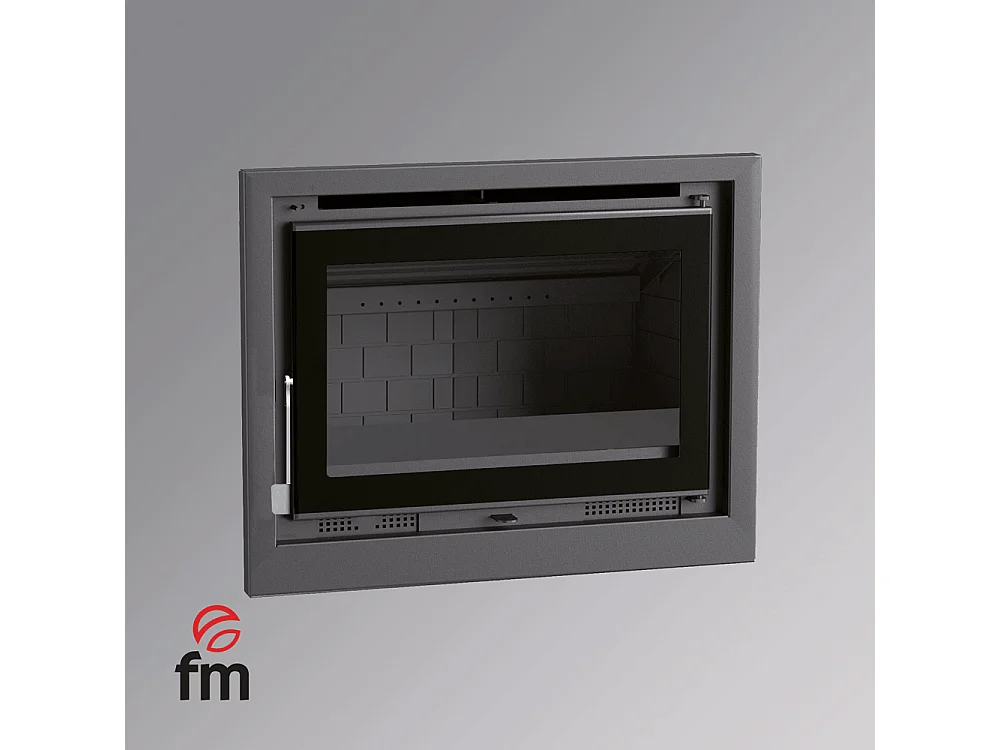 Insert à bois en acier - Caldera - Intérieur en fonte + Verre sérigraphié