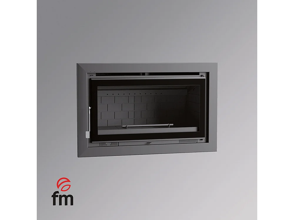 Insert à bois en acier, foyer en fonte - ZeniHeat - Intérieur en fonte + verre sérigraphié