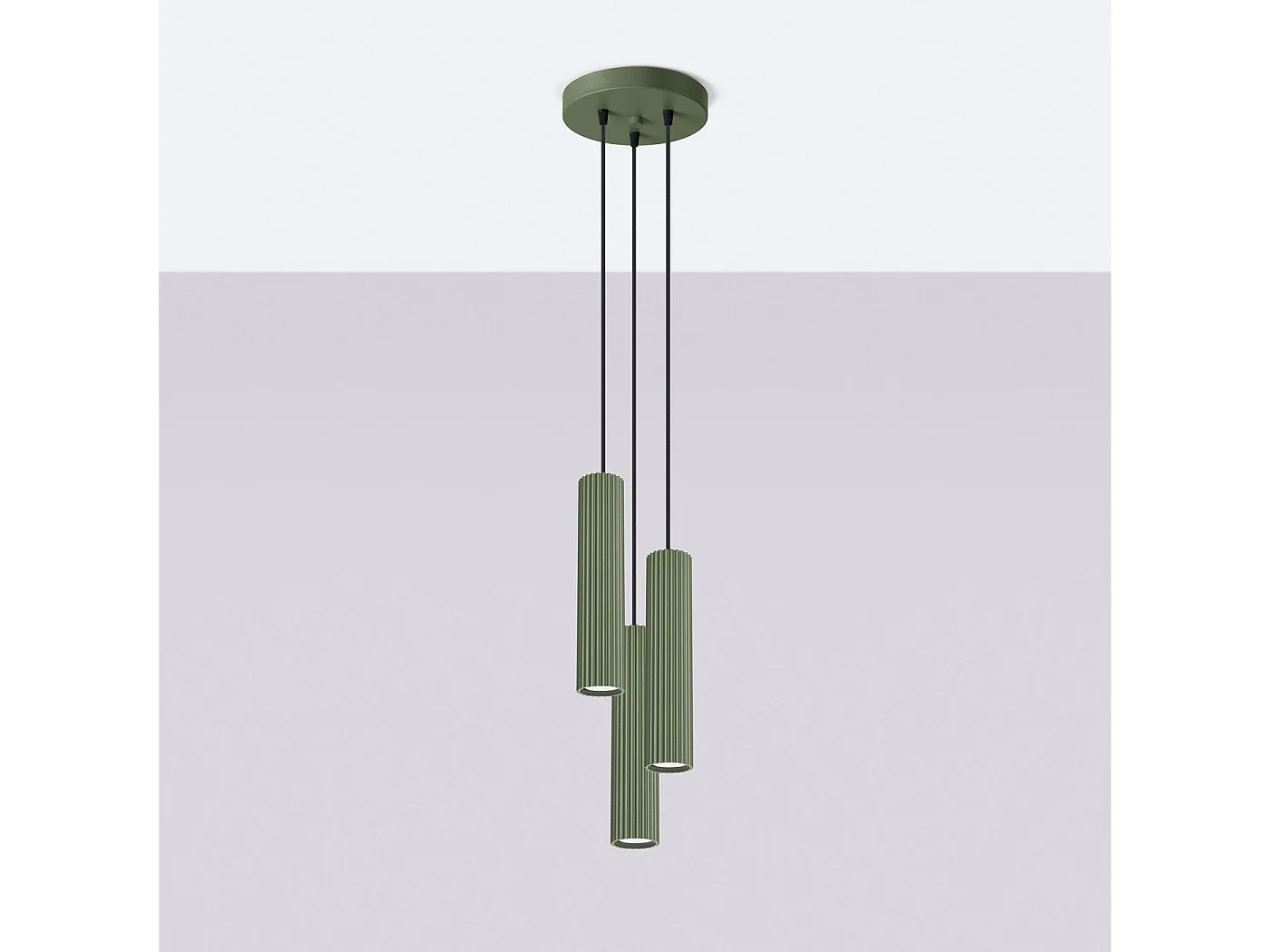 Lampe suspendue Onyx 3P vert olive