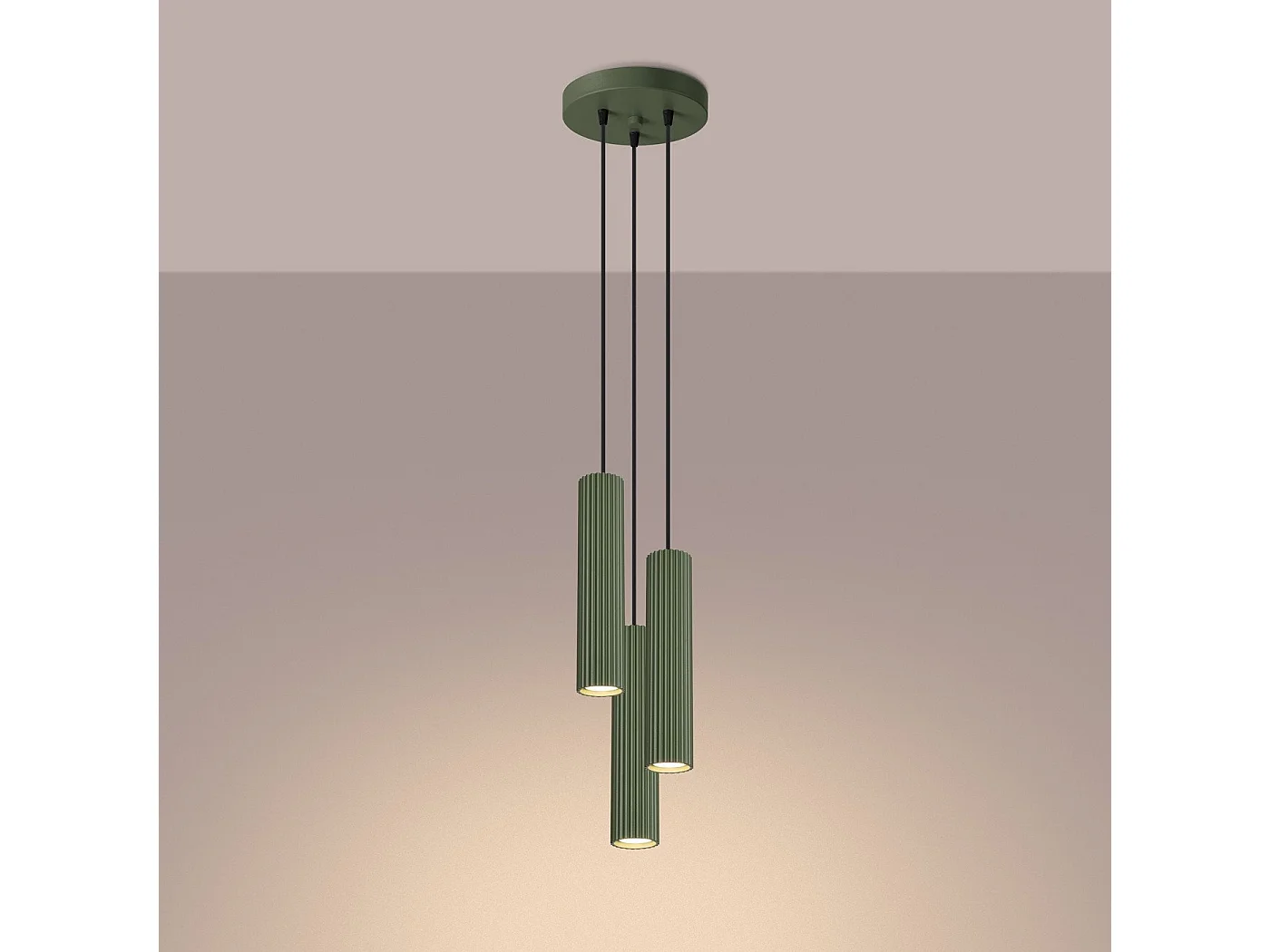 Lampe suspendue Onyx 3P vert olive
