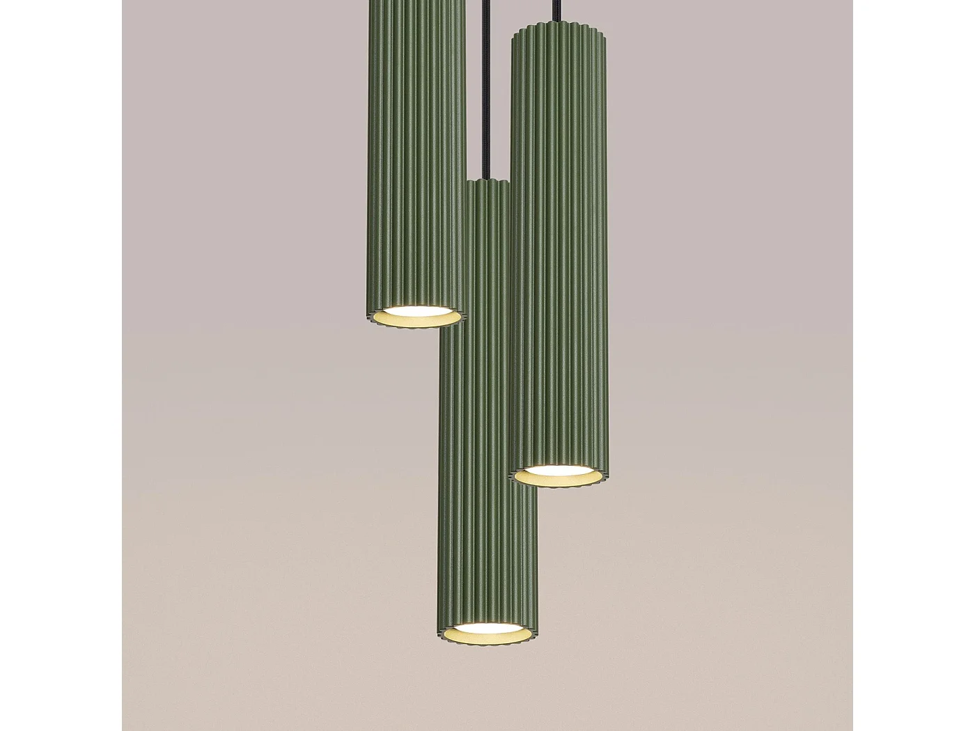Lampe suspendue Onyx 3P vert olive