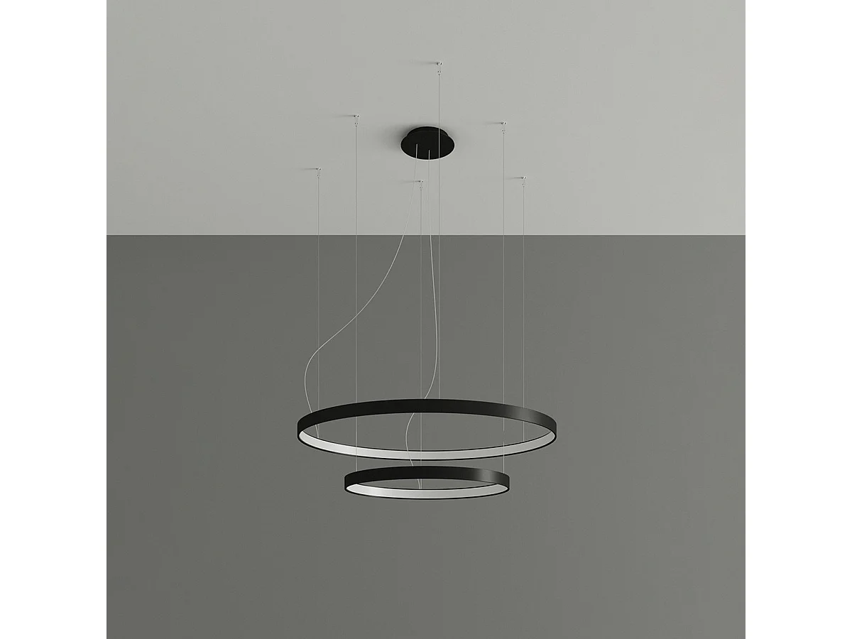 Lustre Nyra 2 55-78 noir LED 4000K