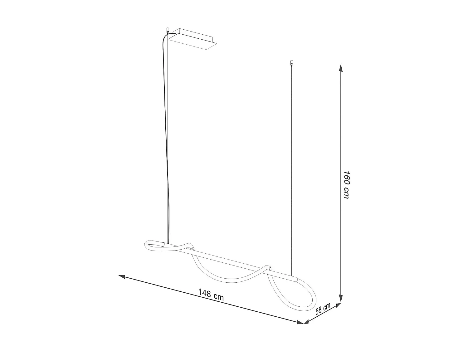 Lampe suspendue Luma 148 noir LED 2700-6500K