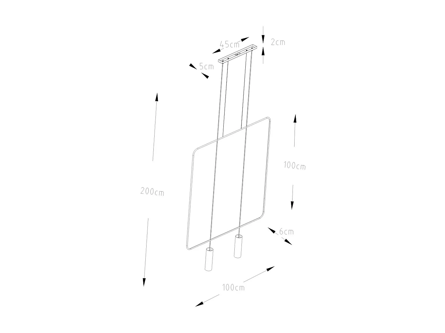 Lampe suspendue Vega 2 noir