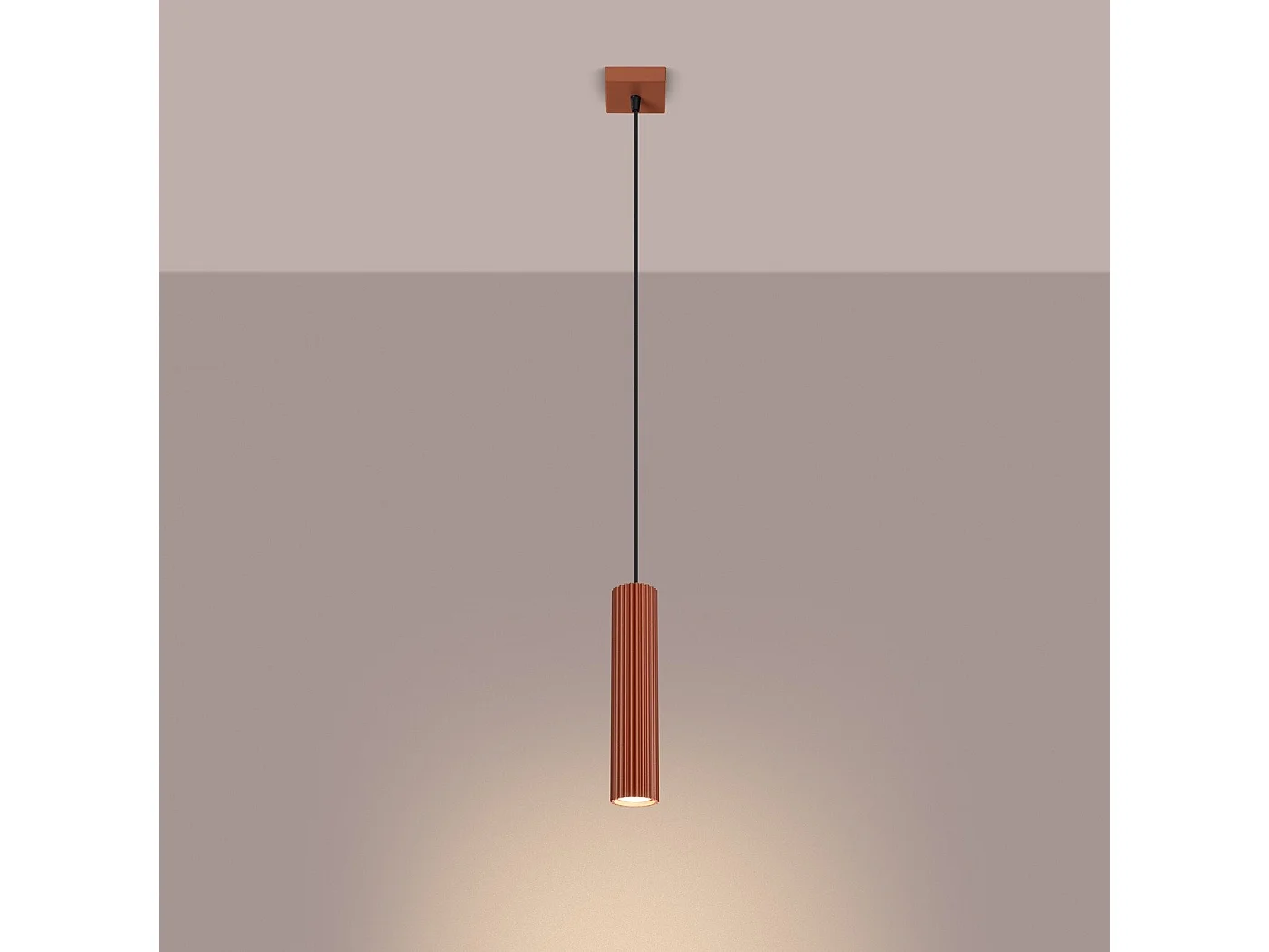 Lampe suspendue Onyx 1 rouge ocre