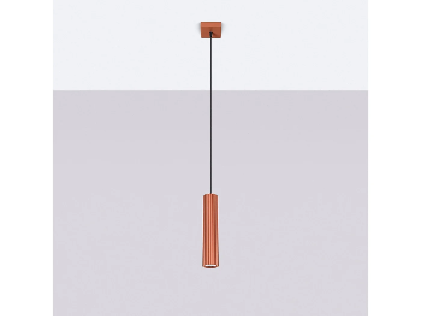 Lampe suspendue Onyx 1 rouge ocre