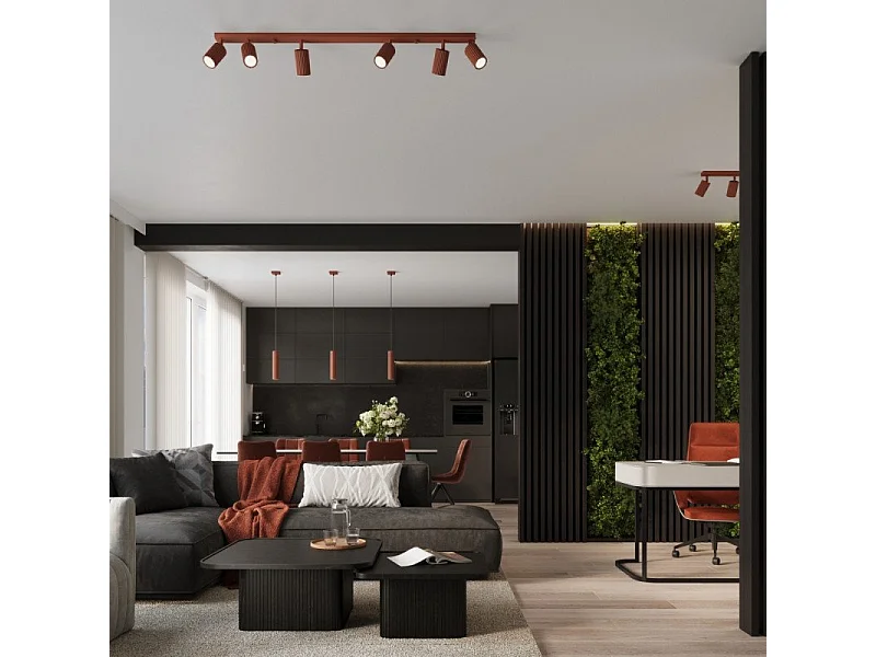 Lampe suspendue Onyx 2 rouge ocre