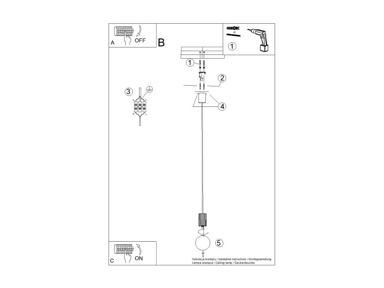 Lampe suspendue Orbis 1 bordeaux