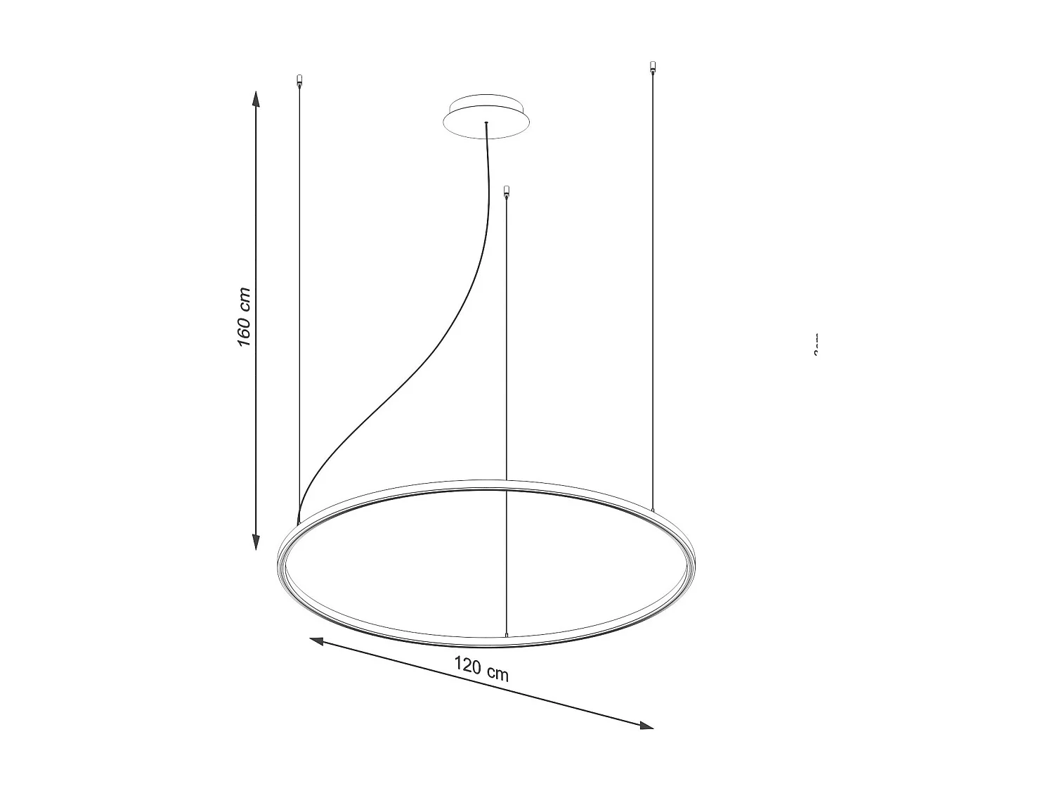 Lustre Selis 120 noir LED 3000K