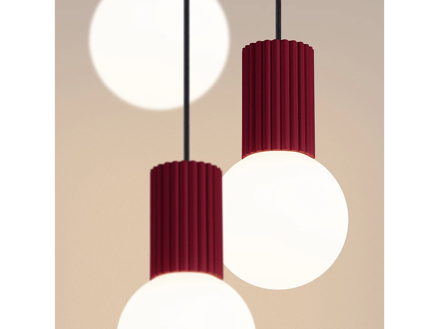 Lampe pendante Orbis 3P bordeaux