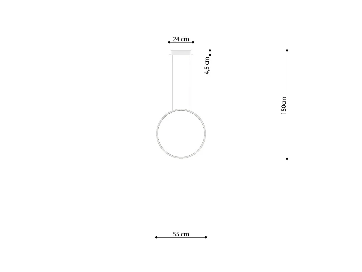Lampe suspendue Nyra 55 noir 4000K